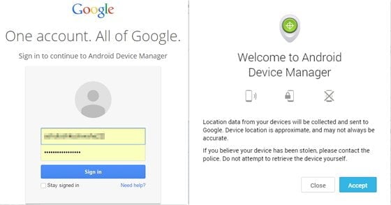 how to unlock android phone with Android Device Manager