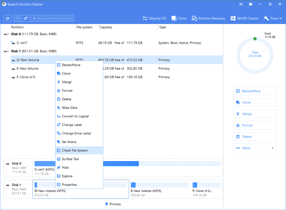 check partition