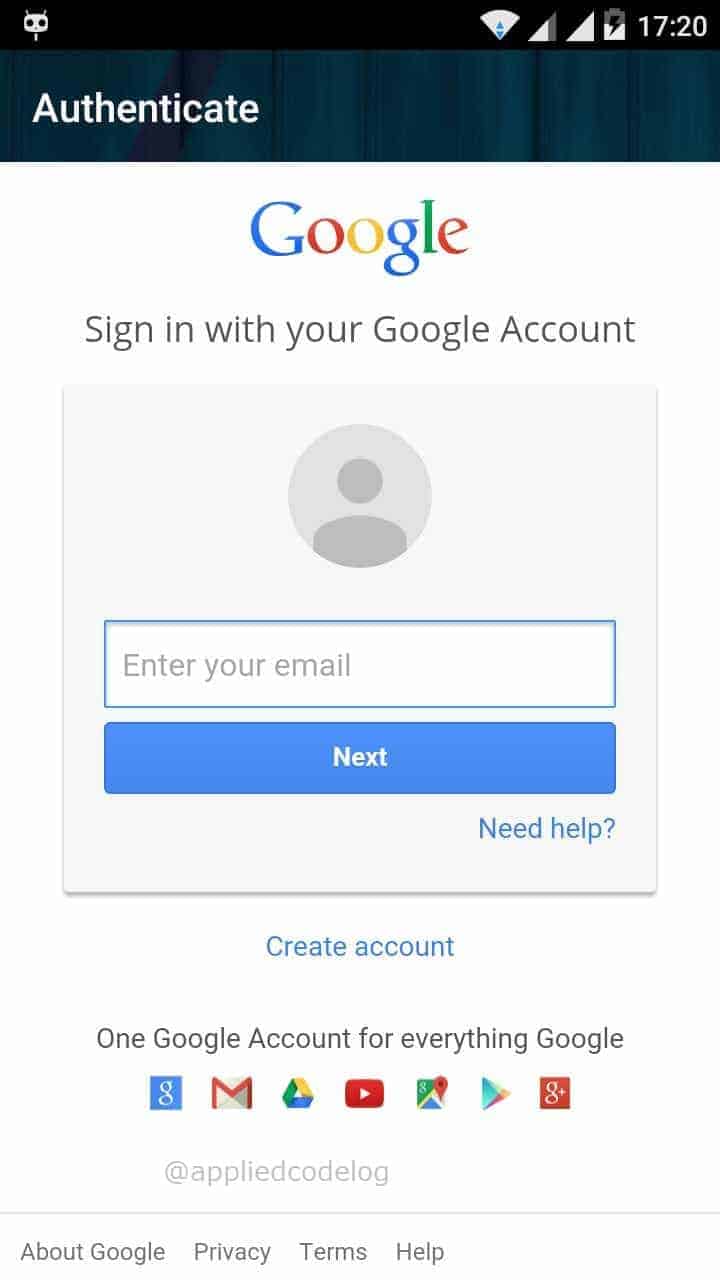 Re-Login Google Account