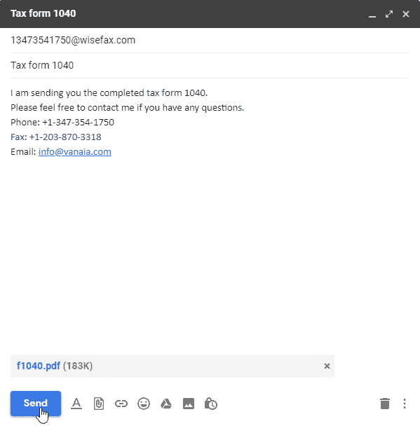 Send Fax from Gmail Using Wisefax