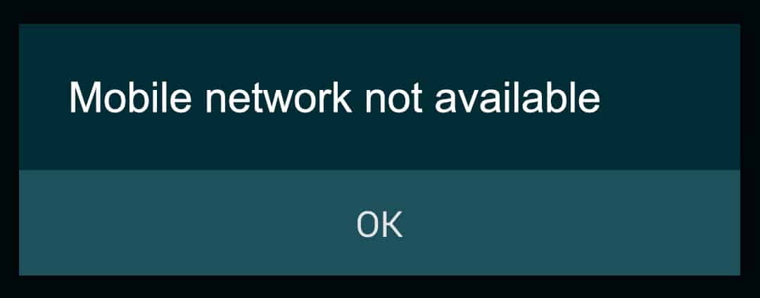 mobile network not available