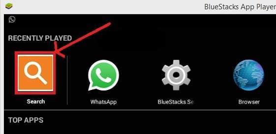 Search on BlueStacks