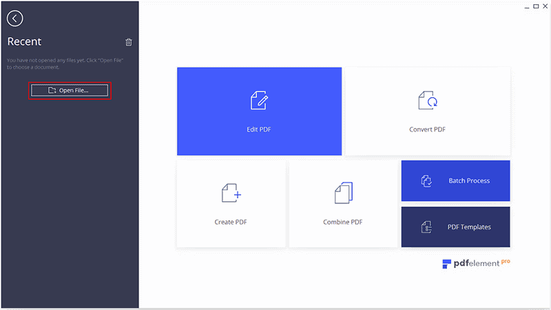 PDFElement open file