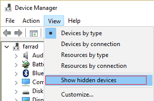 Show Hidden Devices