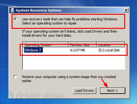 System recovery options