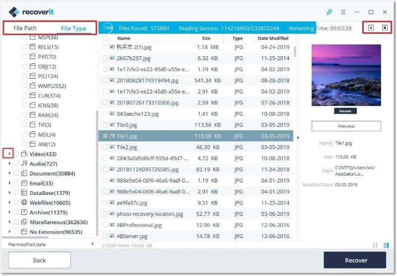 operations during scanning