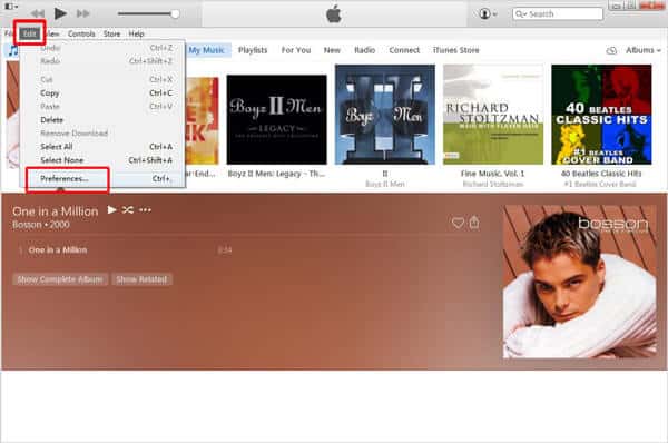 iTunes preferences