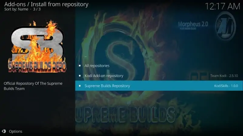 click on the 'Supreme Builds Repository'