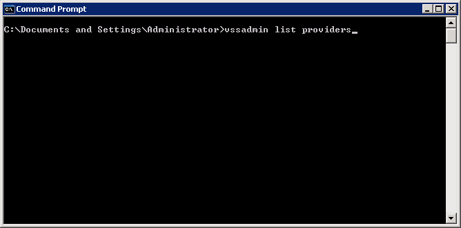 Enter "vssadmin list providers"