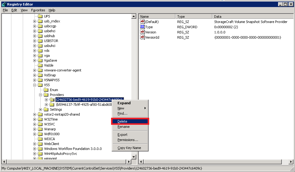 Delete Registry Value