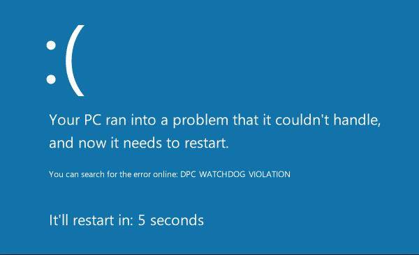 DPC_WATCHDOG_VIOLATION Error