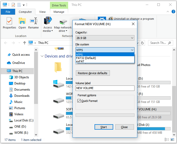 Format fat32 to ntfs