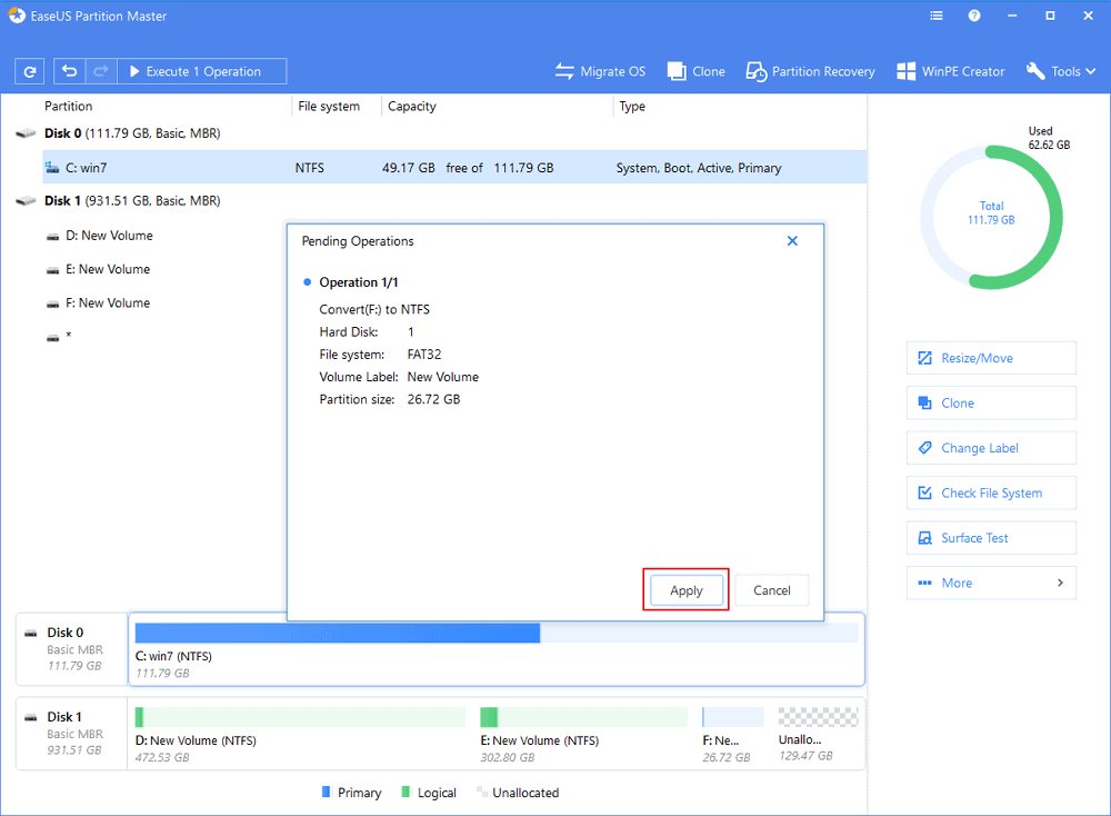 convert fat to ntfs to fix file too large for the destination file system