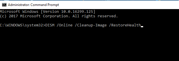 DISM /Online /Cleanup-Image /RestoreHealth