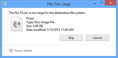 file too large for destination file system