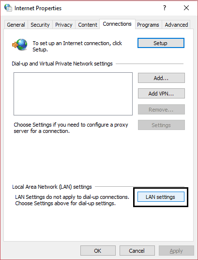 Reset the Firewall Settings