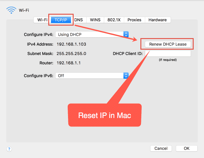 Reset the settings of your IP/TCP