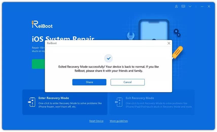 Tenorshare ReiBoot - Exit Recovery Mode
