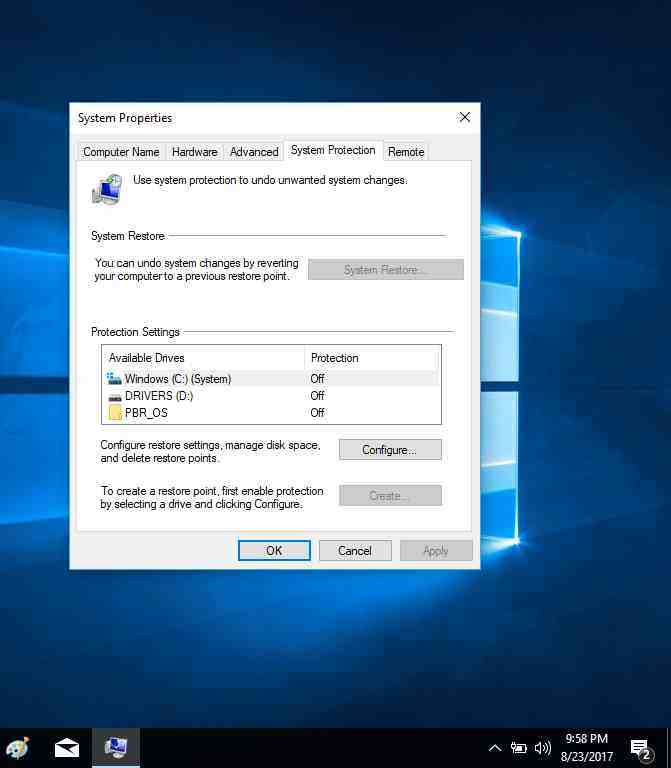 Use the feature of System Restore