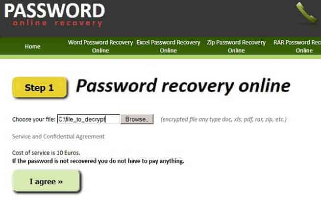 Use an online tool when you forgot Excel password