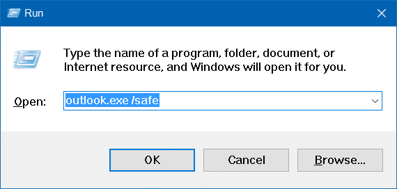 outlook.exe/safe