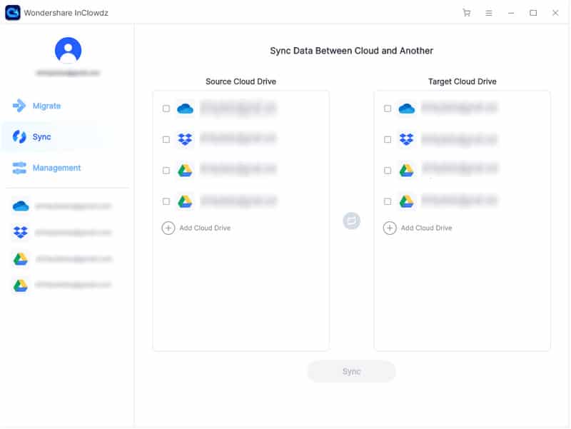 Wondershare InClowdz - Sync Data Between Cloud and Another