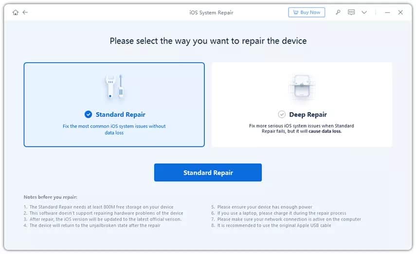 Tenorshare ReiBoot Standard Repair