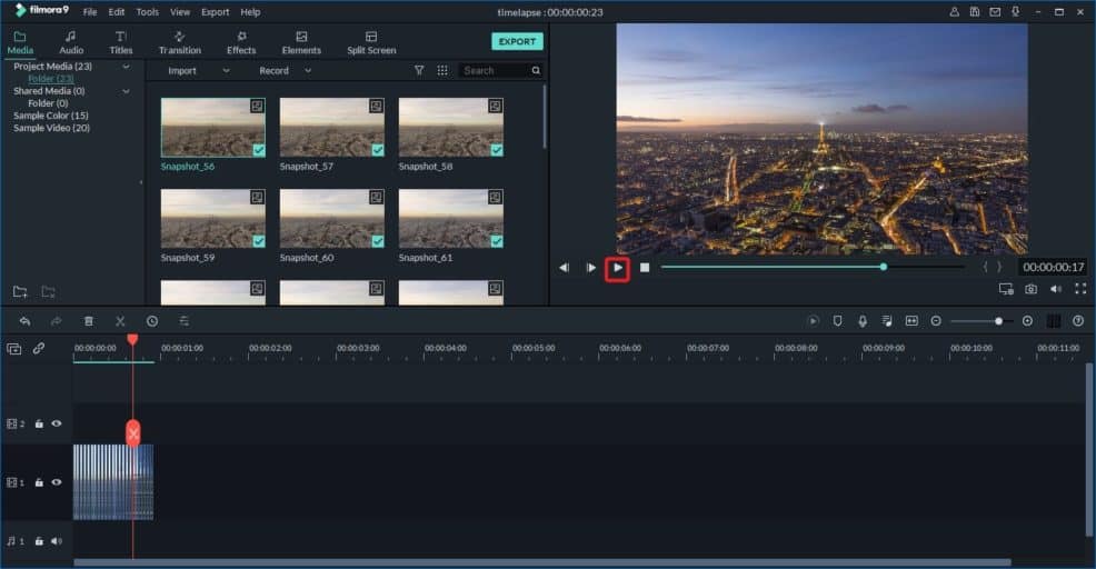 Filmora Best time-lapse software