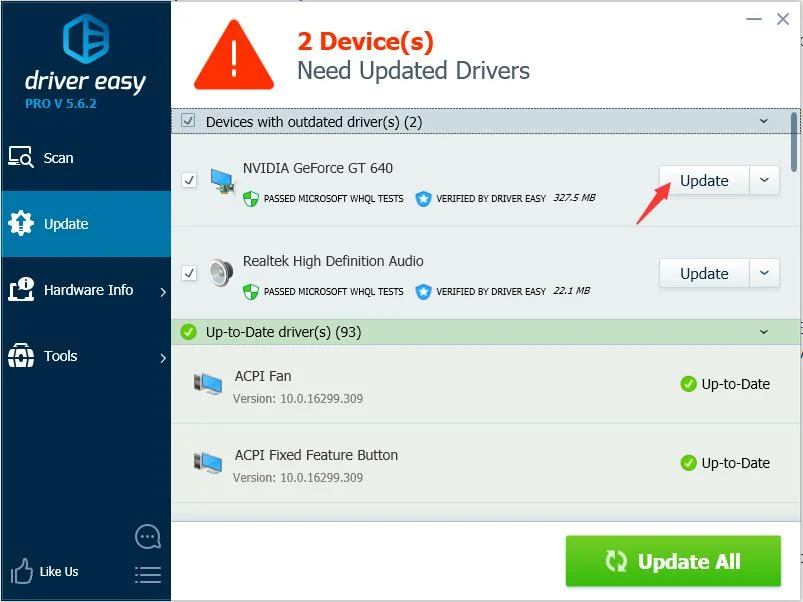 Update Wia Driver via Driver Easy