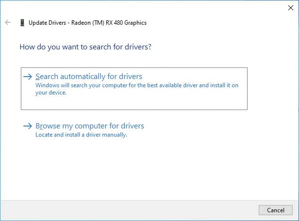 Search automatically for drivers