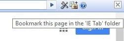 'Bookmark this page' in IE Tab