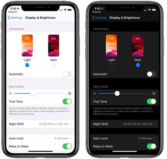 Turn off Dark Mode to fix iPhone Green Screen