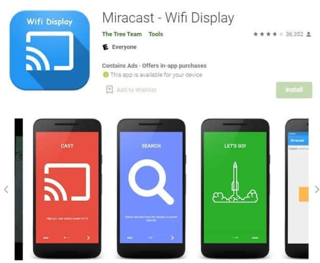 Miracast Wifi Display App for Android 