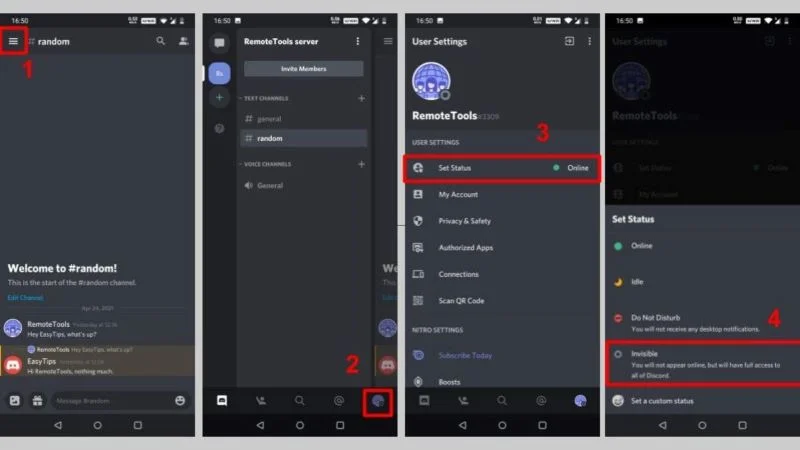 how to appear offline on Discord