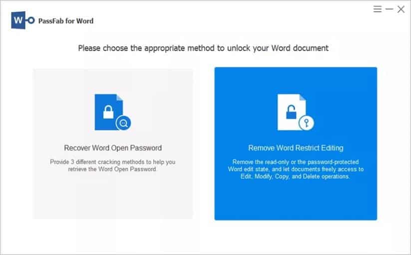 PassFab for Word - Remove Word Restrict Editing