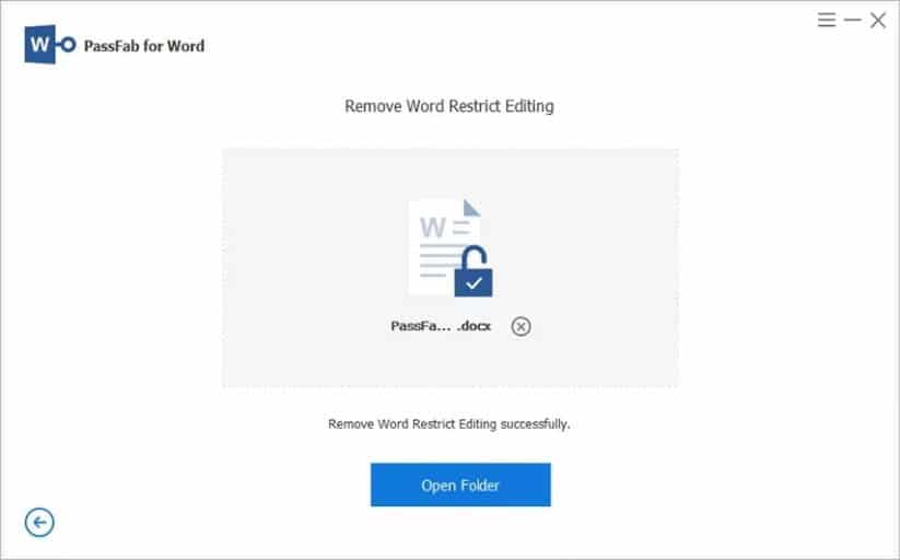 Remove Word Restrict Editing to Unprotect Word Document Using Passfab