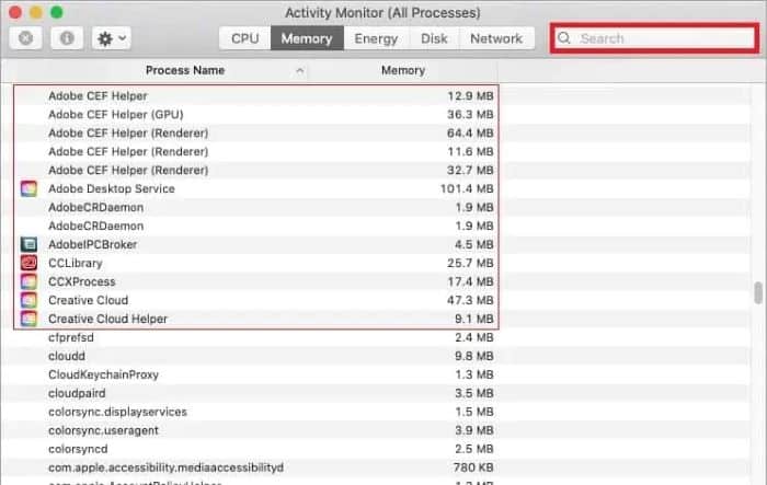 Search CCXProcess on Activity Monitor