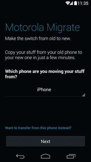 moto migrate iphone